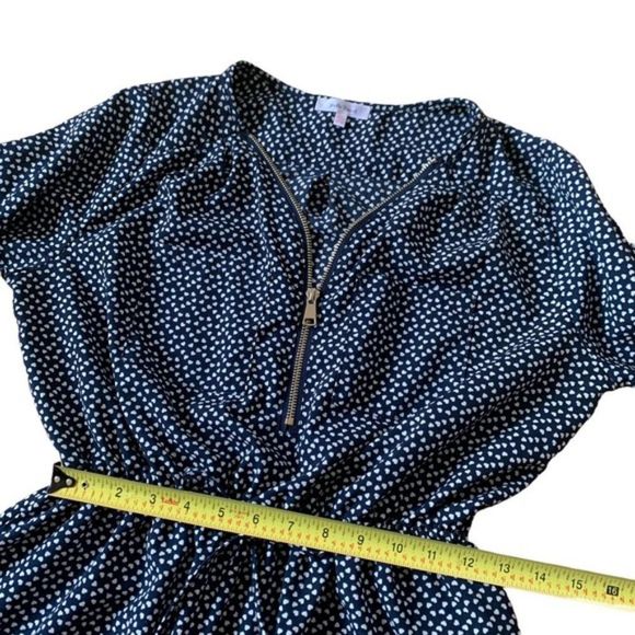 Navy Stella Tweed Blouse Size Medium - Picture 8 of 9